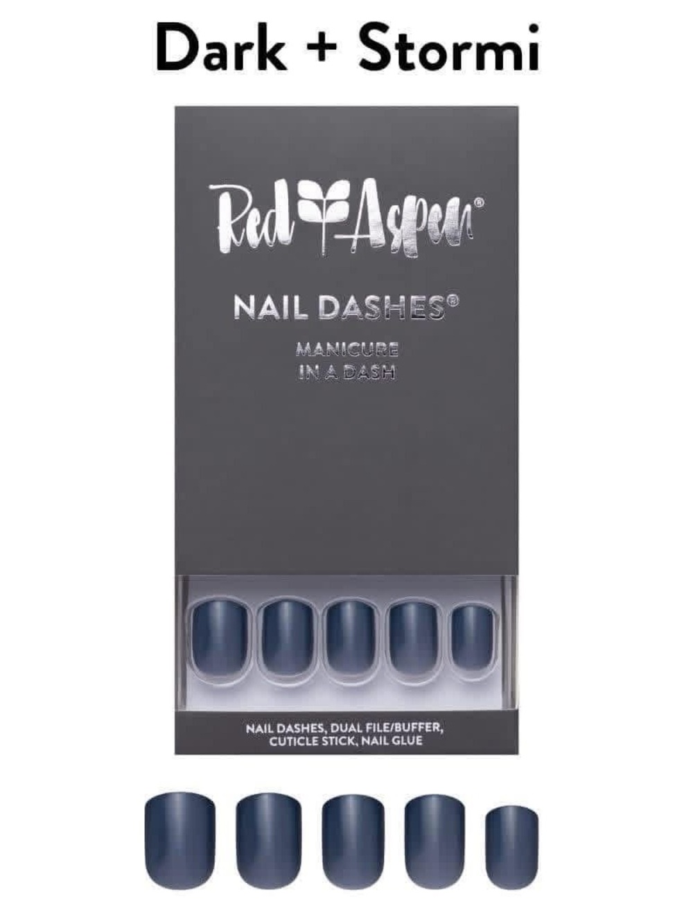 NIB Red Aspen Dark + Stormi Press-On Nail Dashes